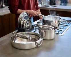 Best Batterie de Cuisine de 5 Pièces en Inox Space Steel Batterie De Cuisine