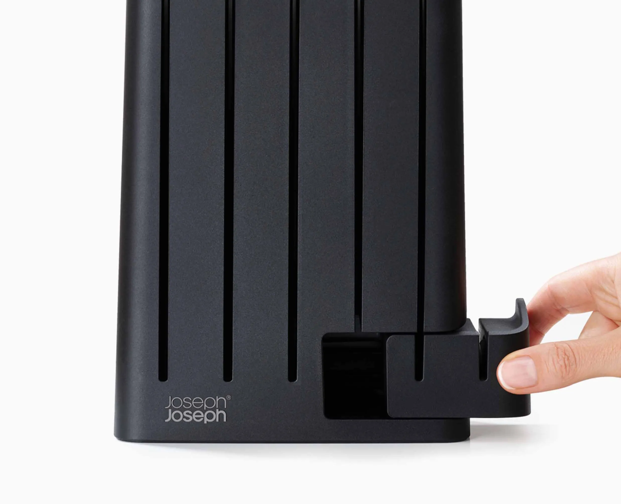 Outlet Bloc SlimBlock Noir avec 5 Couteaux de Cuisine Elevate™ et Aiguiseur Couteaux Et Ciseaux