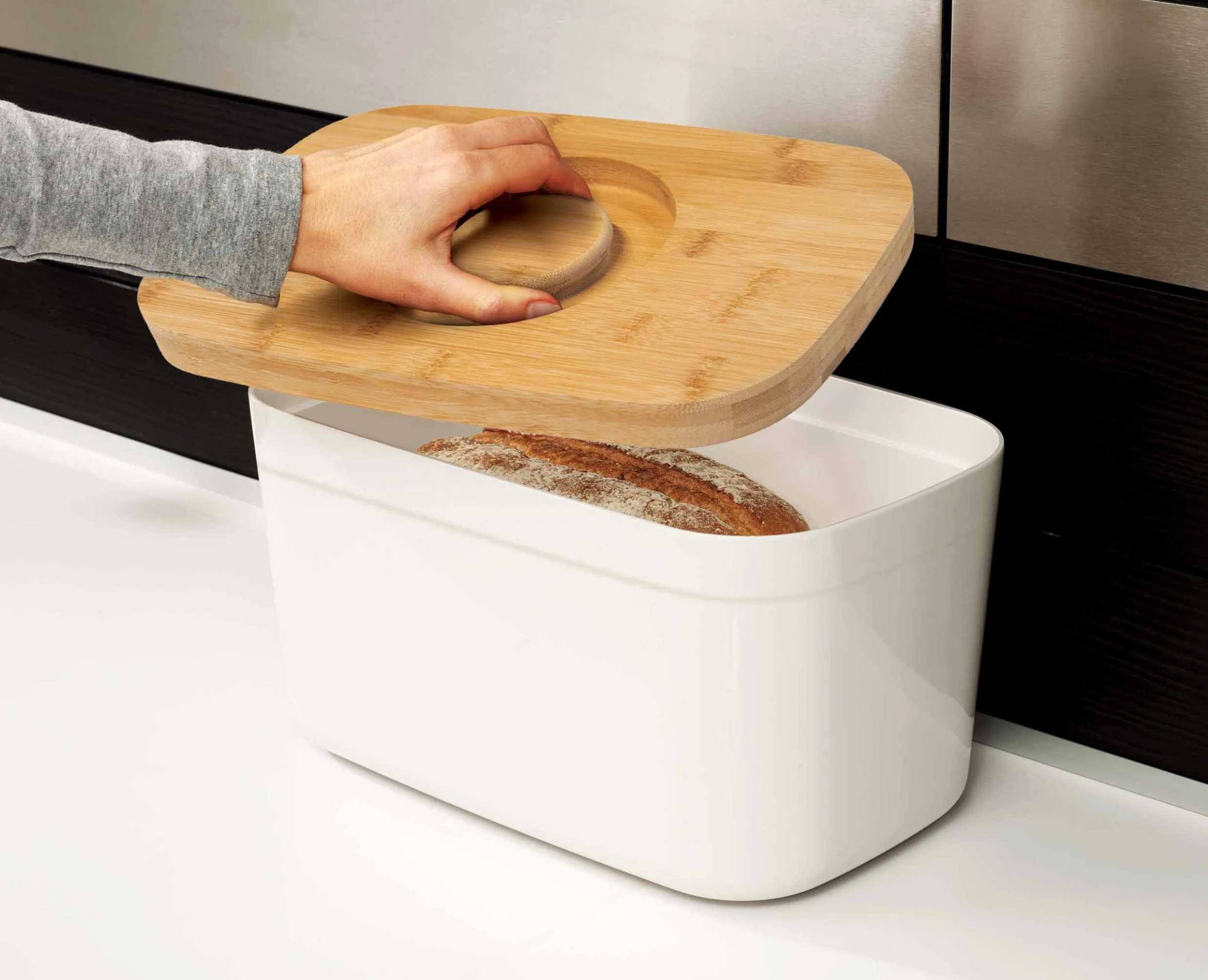 Hot Boîte à Pain he avec Couvercle en Bambou Rangement & Conservation Alimentaire
