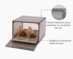 Best Boîtes Range-Chaussures Empilables es de 2 Pièces ShoeCase Organisateurs De Vêtements|Rangements À Chaussures