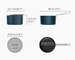 Online Casserole Space antiadhésive en céramique 19 cm e avec poignée pliante et couvercle Poêles Et Casseroles