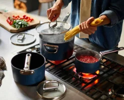 Discount Casserole Space antiadhésive en céramique 15 cm e avec poignée pliante et couvercle Poêles Et Casseroles