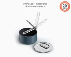 Discount Casserole Space antiadhésive en céramique 15 cm e avec poignée pliante et couvercle Poêles Et Casseroles