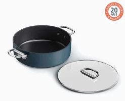 Best Casserole Space peu profonde antiadhésive en céramique 28 cm e avec poignée pliante et couvercle Poêles Et Casseroles