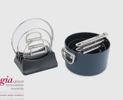 Hot Ensemble de casseroles Space antiadhésives en céramique 3 pièces poignée pliante Poêles Et Casseroles|Batterie De Cuisine