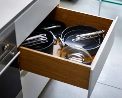 Ensemble Space de poêles à frire antiadhésives en céramique poignée pliante 2 pièces Poêles Et Casseroles|Batterie De Cuisine