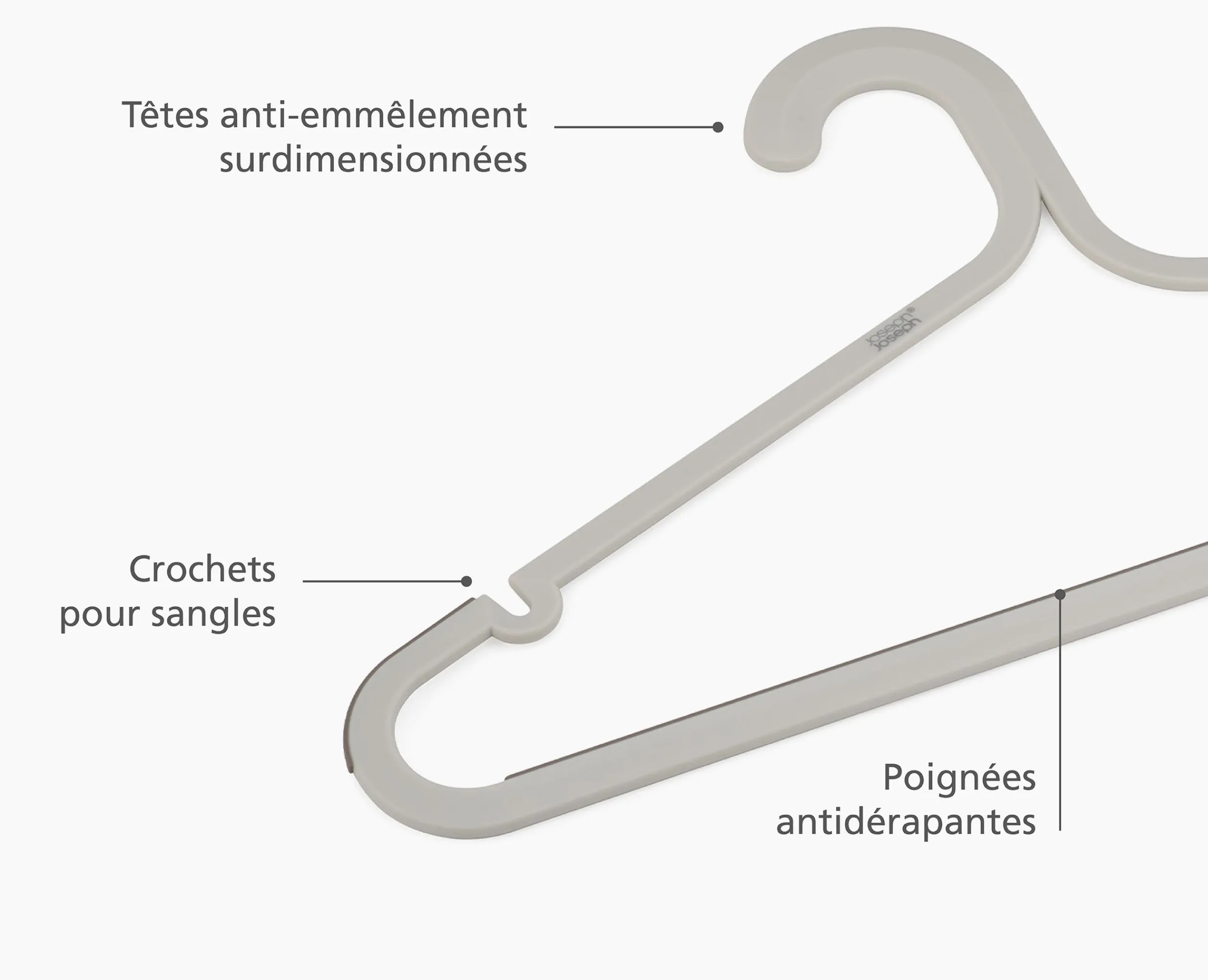 Hot Ensemble de 5 cintres anti-enchevêtrement Orderly™ écrus Organisateurs De Vêtements