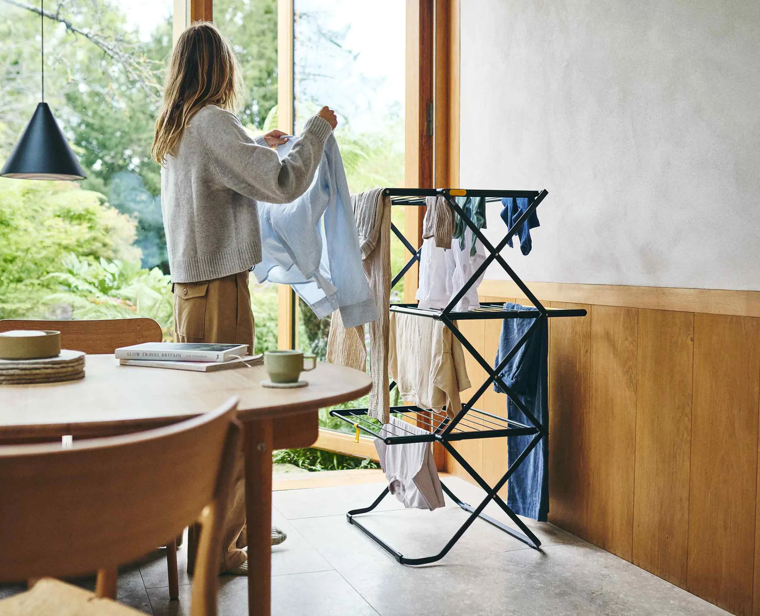 Sale Ensemble séchoir à linge AirFrame™ 21 m en deux parties et cintre de séchage Petal™ 32 positions Étendoirs À Linge|Sets Innovants Pour Buanderie