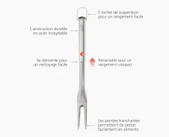 Sale Fourchette à Barbecue Rétractable en Inox GrillOut™ Accessoires & Ustensiles De Barbecue