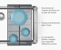 New Égouttoir d'évier pliable à Platform Égouttoirs À Vaisselle|Accessoires D'Éviers