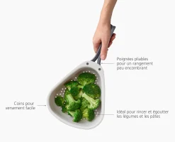 New Grande Égouttoir avec Poignées Pliantes Droplet™ Passoires Et Essoreuses