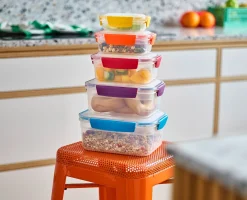 Hot Lot de 5 Boîtes de Conservation Compactes Plastique Nest™ Lunch Box|Rangement & Conservation Alimentaire