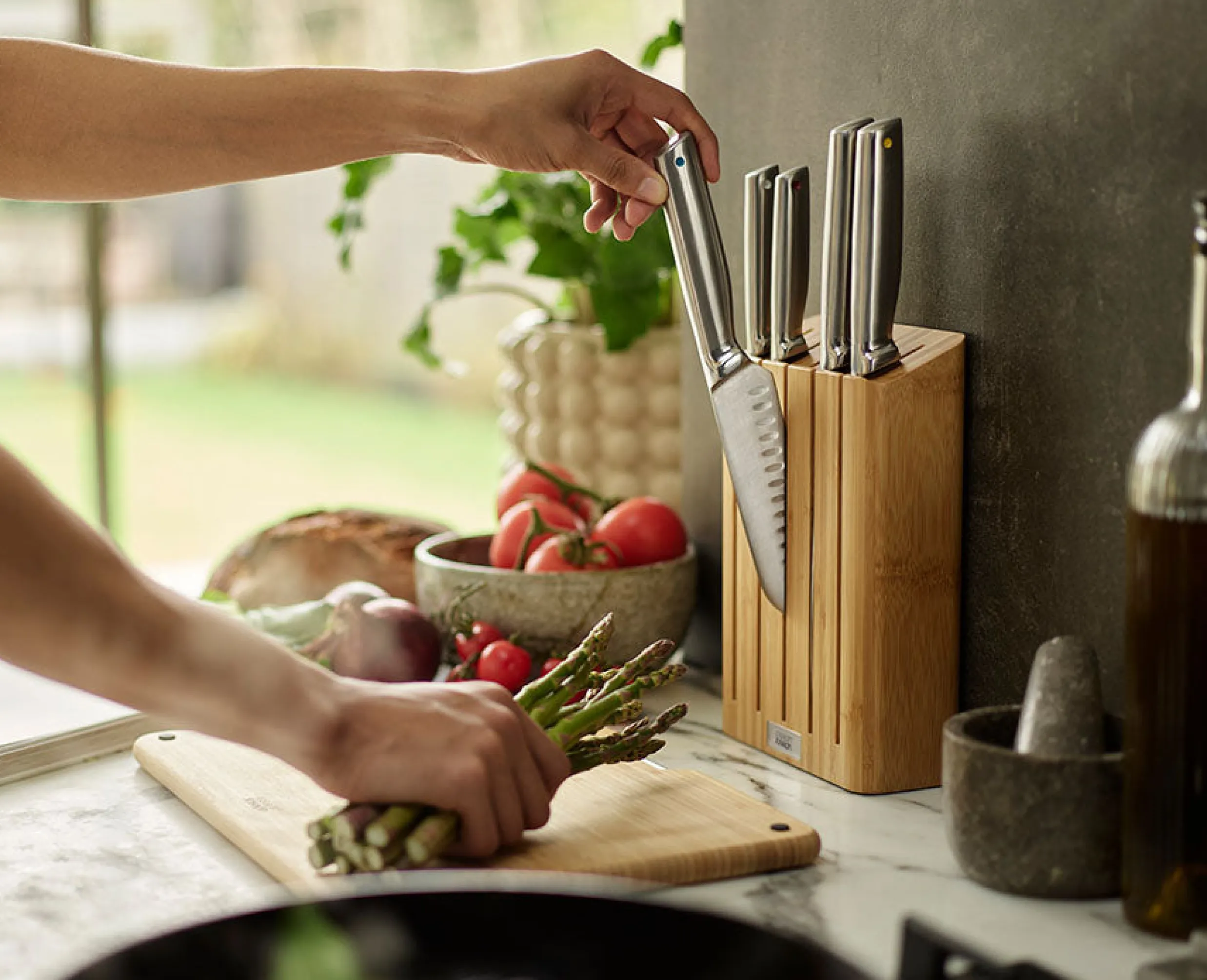Discount Lot de 3 Planches à Découper en Nest™ & un Lot de 5 Couteaux Elevate™ avec Bloc en Planches À Découper|Couteaux Et Ciseaux
