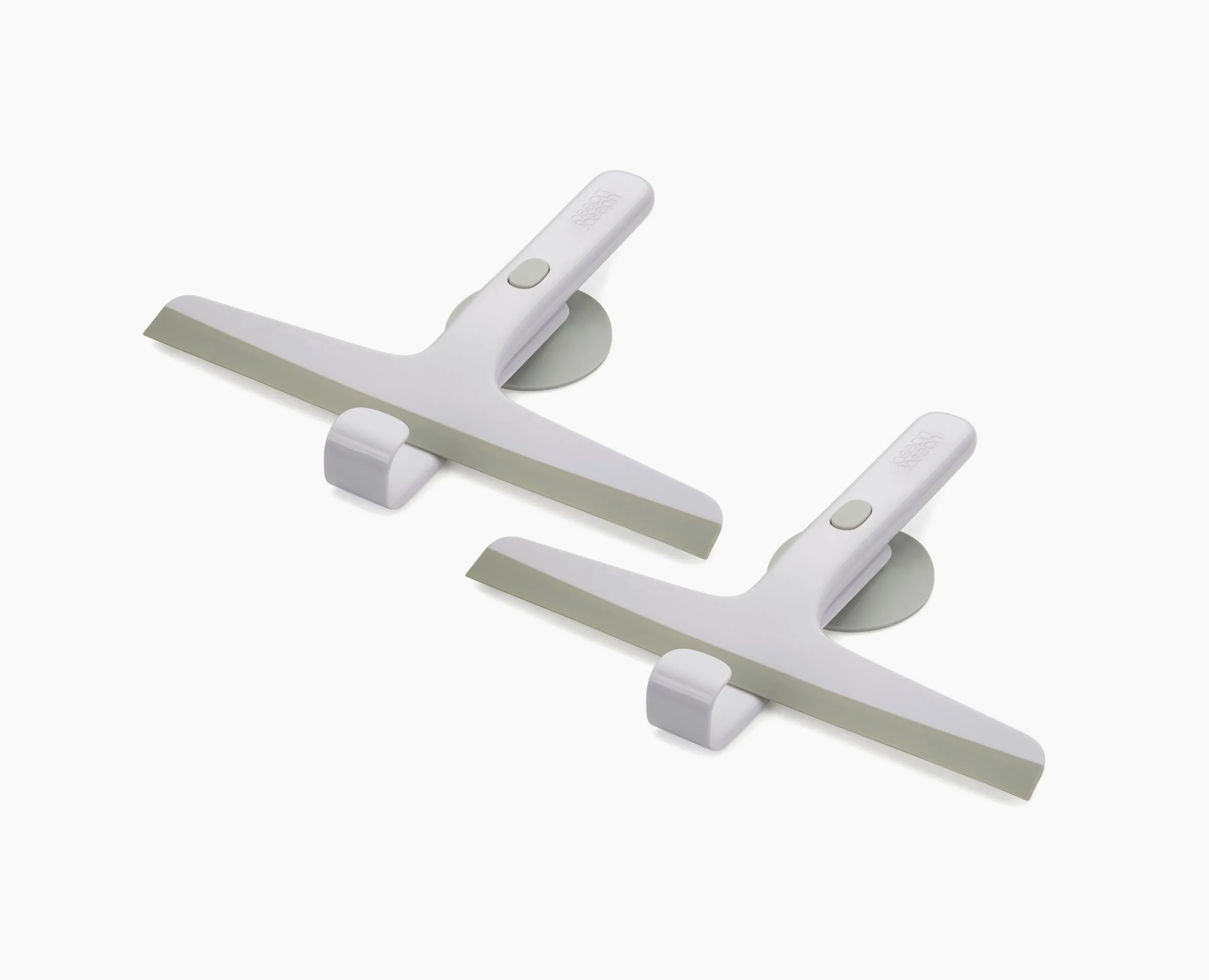 Clearance Lot de 2 Raclettes de Douche Grises Claires avec Crochet EasyStore™ Accessoires De Douche|Sets D'Accessoires De Salle De Bain