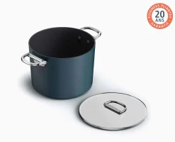 New Marmite Space antiadhésive en céramique 25 cm e avec poignée pliante et couvercle Poêles Et Casseroles