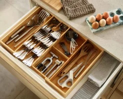 Organisateur de Couverts Extensible DrawerStore™ Rangements Tiroirs De Cuisine