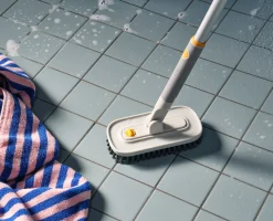Outil de Nettoyage de Carrelage 2-en-1 avec Manche Télescopique CleanTech™ Accessoires & Outils Pour Ménage Maison|Sets Et Kits De Nettoyage Pour La Maison