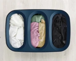 New Panier à Linge 3 Compartiments 90L Tota Trio Paniers À Linge