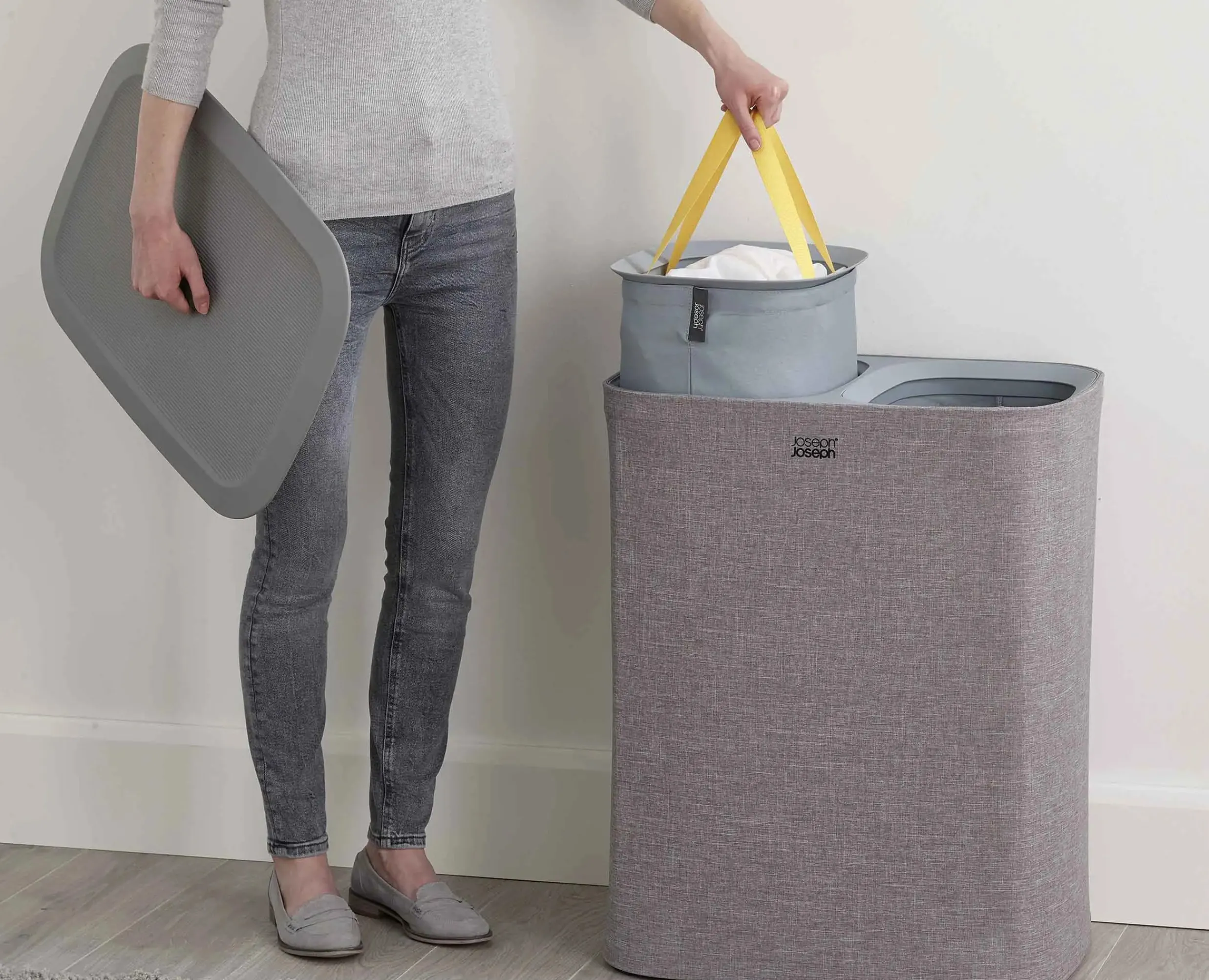 Clearance Panier à Linge Double 90L Tota Paniers À Linge