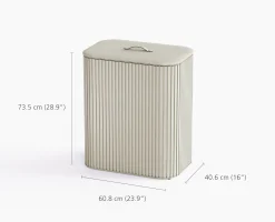Clearance Panier à Linge Double Luxe Bambou 90L Tota Twin Luxe Paniers À Linge