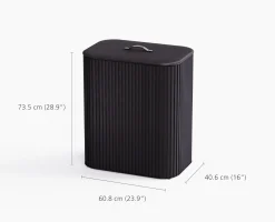 Best Panier à Linge Double Luxe Bambou 90L Tota Twin Luxe Paniers À Linge