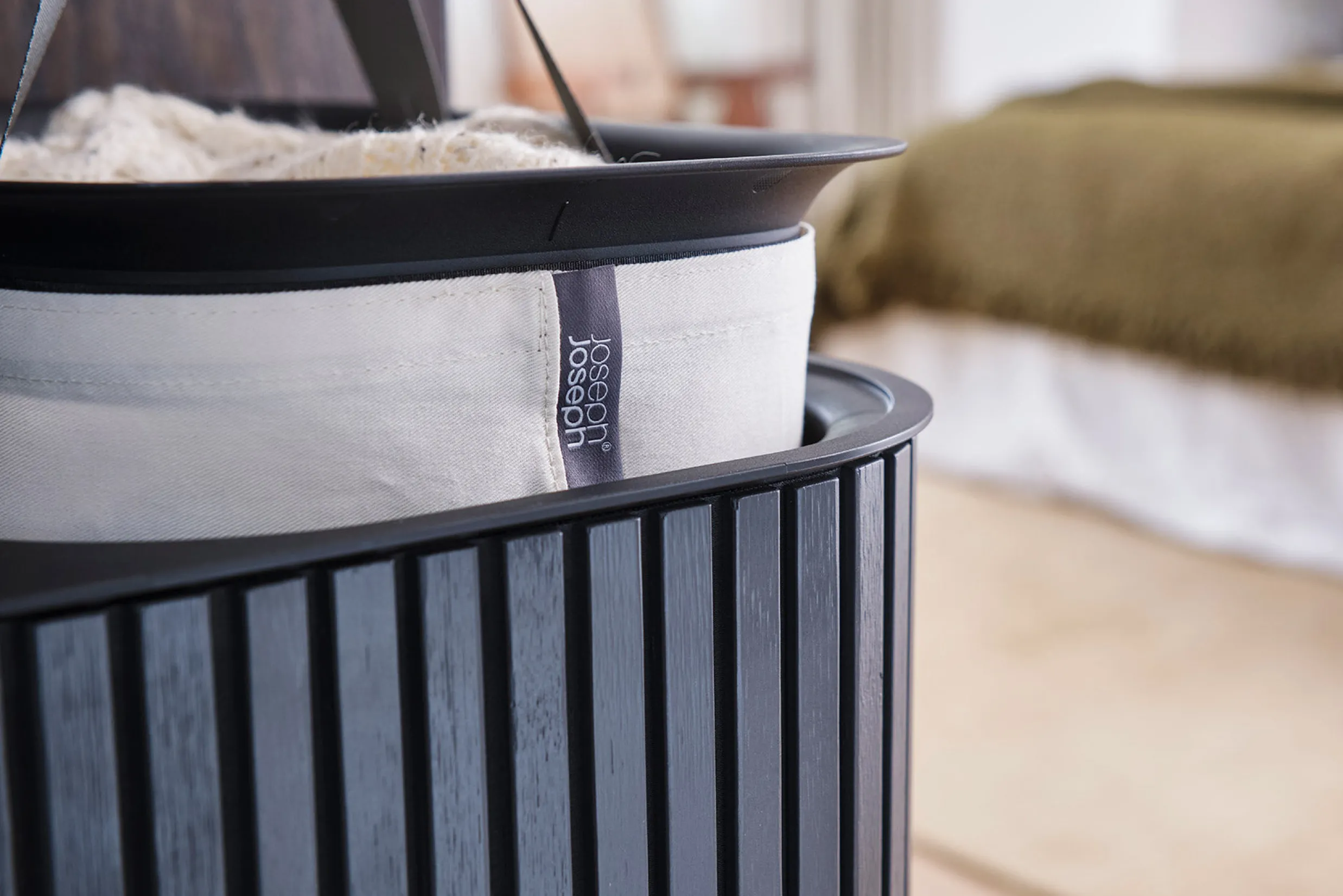Hot Panier à Linge Triple de Luxe Bambou 90L Tota Trio Luxe Paniers À Linge