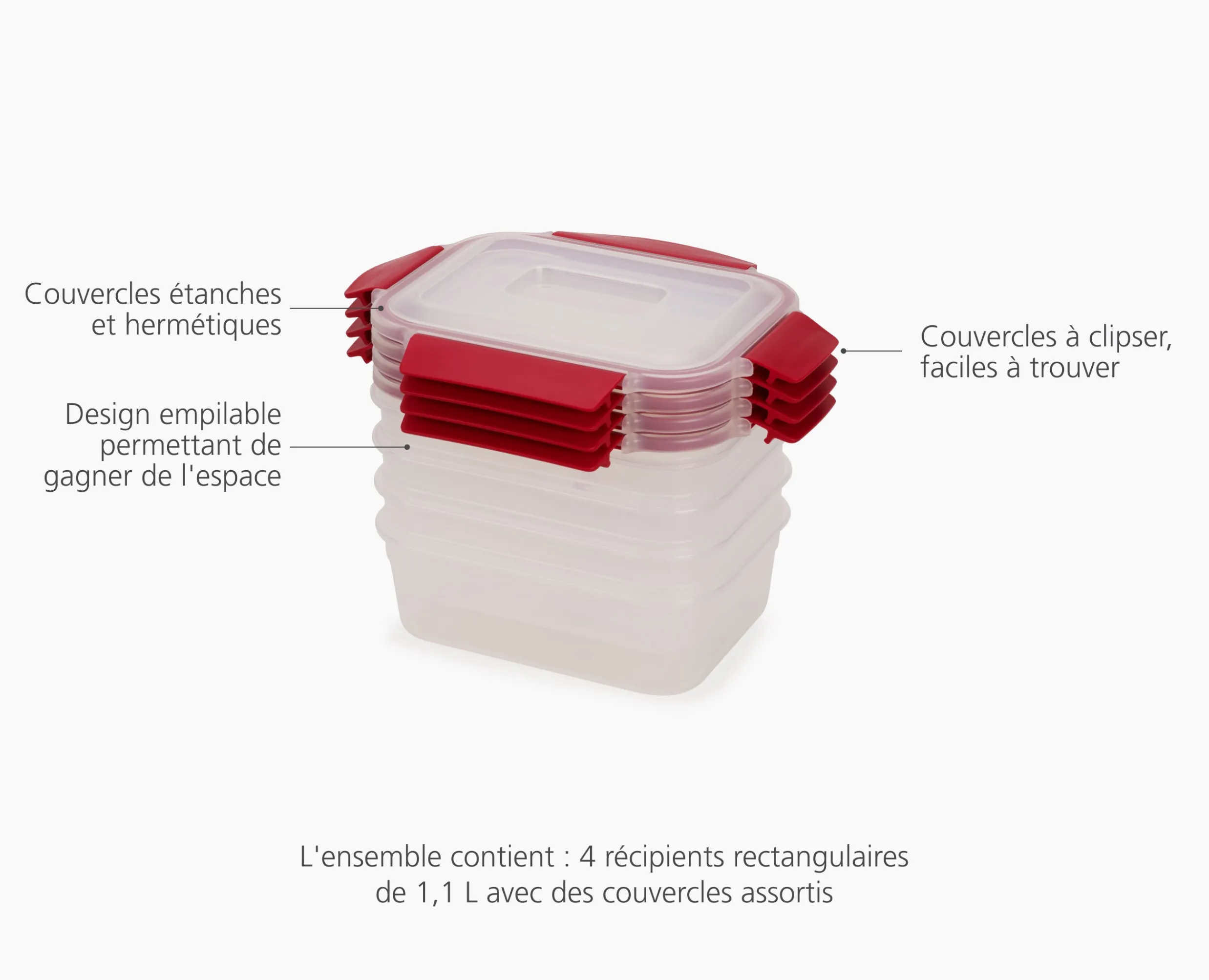 Clearance 4 Petites Boîtes Alimentaires s 1.1L Nest™ Lock Lunch Box|Rangement & Conservation Alimentaire