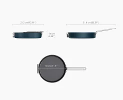 Online Poêle Anti-Adhésive de 30cm avec Poignée Pliable e Space Poêles Et Casseroles