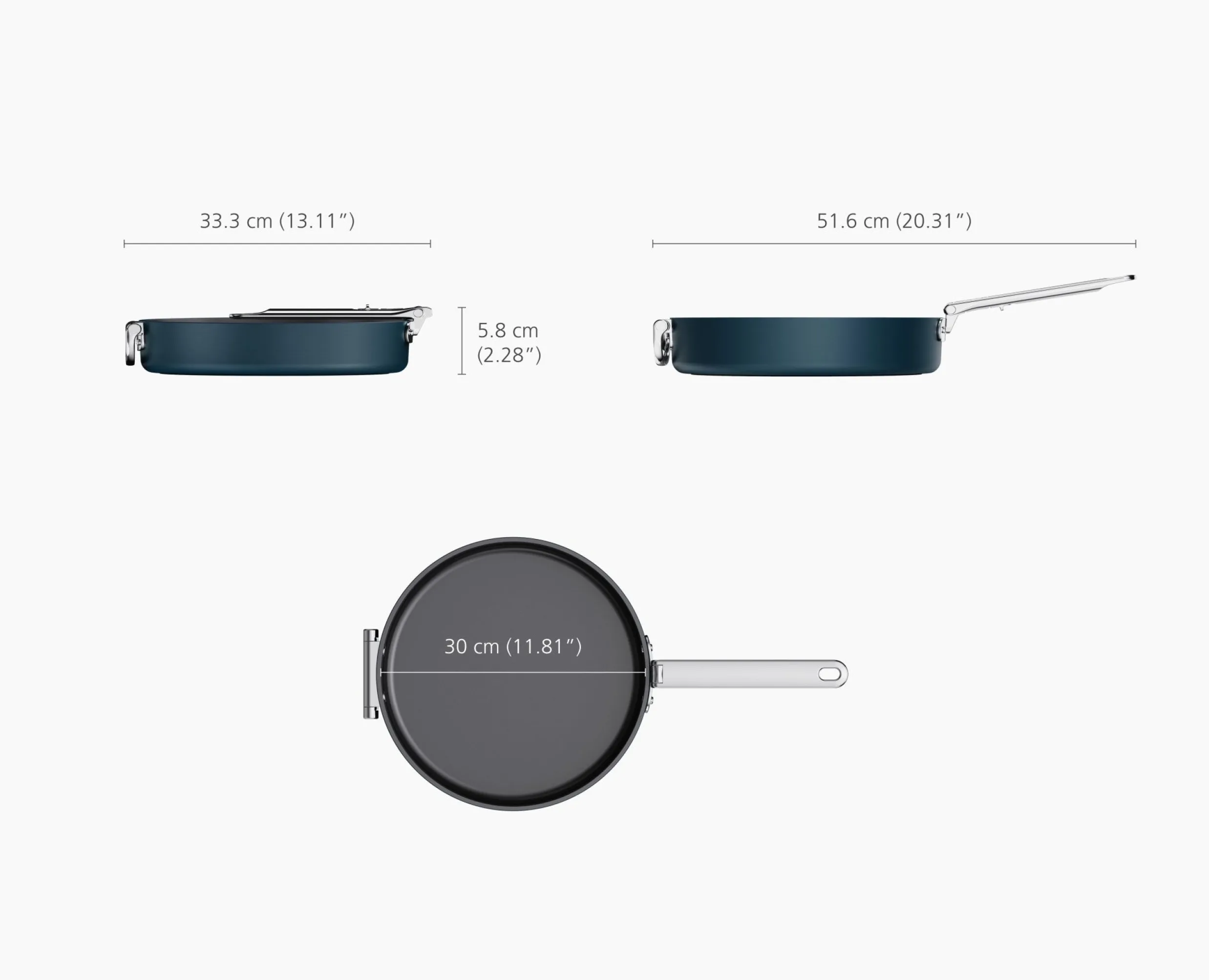 Online Poêle Anti-Adhésive de 30cm avec Poignée Pliable e Space Poêles Et Casseroles