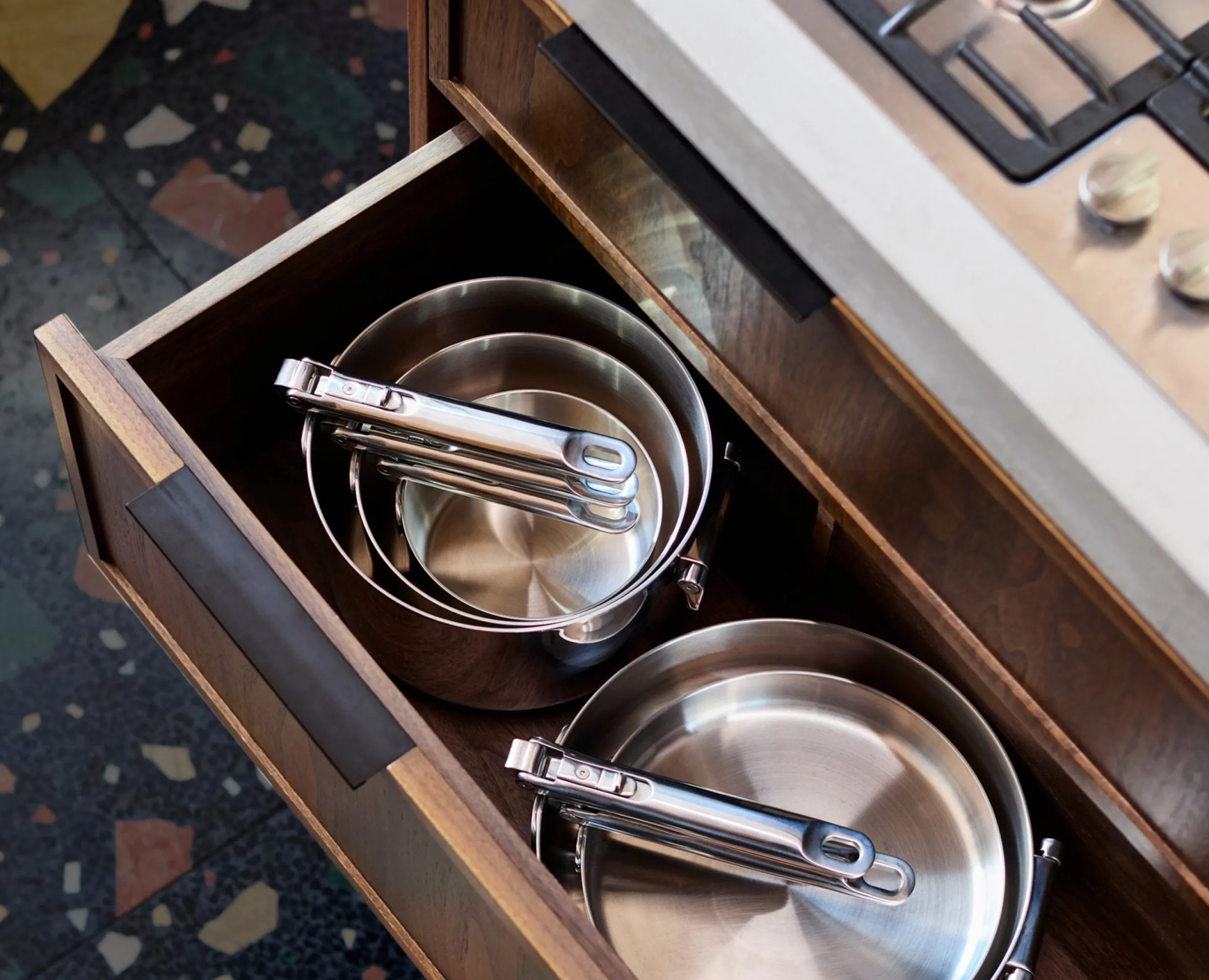 Sale Poêle Anti-Adhésive en Inox 24cm Space Steel Poêles Et Casseroles