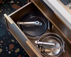 Outlet Poêle à Frire Antiadhésive en Inox de 24cm Space Steel Poêles Et Casseroles