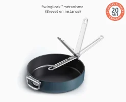 Clearance Poêle à frire Space antiadhésive en céramique poignée pliante 28 cm e Poêles Et Casseroles