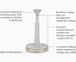 Sale Porte Essuie-tout de Cuisine Couleur Push&Tear™ Organisation Plans De Travail