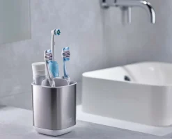 Discount Pot à Brosses à Dents Inox EasyStore™ Porte-Brosses À Dents