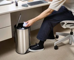 Poubelle 10l Inox Arc™ Easy-Push Poubelle De Salle De Bain|Poubelles De Salle De Bain