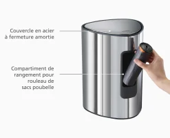 Poubelle Salle de Bain Inox à Pédale 5L EasyStore™ Luxe Poubelle De Salle De Bain|Poubelles De Salle De Bain