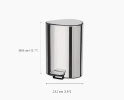 Poubelle Salle de Bain Inox à Pédale 5L EasyStore™ Luxe Poubelle De Salle De Bain|Poubelles De Salle De Bain