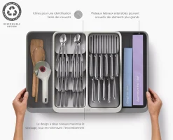 Range-Couverts et Couteaux Extensible et Étagé Drawerstore™ Rangements Tiroirs De Cuisine