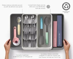 Discount Range-Couverts Extensible, Étagé et Recyclé Drawerstore™ Rangements Tiroirs De Cuisine