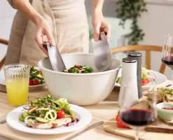 Best Saladier avec ensemble serveurs et moulin à sel et à poivre Sets D'Ustensiles De Cuisine
