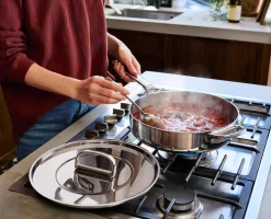 Sauteuse en Inox 28cm avec Couvercle Space Steel Poêles Et Casseroles