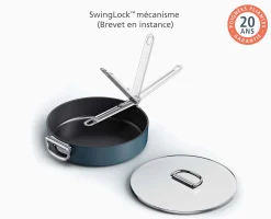 Online Sauteuse Space antiadhésive en céramique 28 cm e avec poignée pliante et couvercle Poêles Et Casseroles