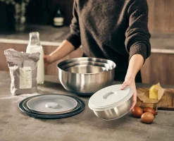 Online Set de 4 Bols Mélangeurs en Inox Nest™ Prep&Store Bols Mélangeurs|Matériel & Ustensiles De Pâtisserie