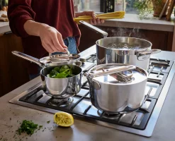 Clearance Set de 3 Casseroles en Inox Space Steel Batterie De Cuisine
