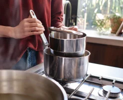 Clearance Set de 3 Casseroles en Inox Space Steel Batterie De Cuisine