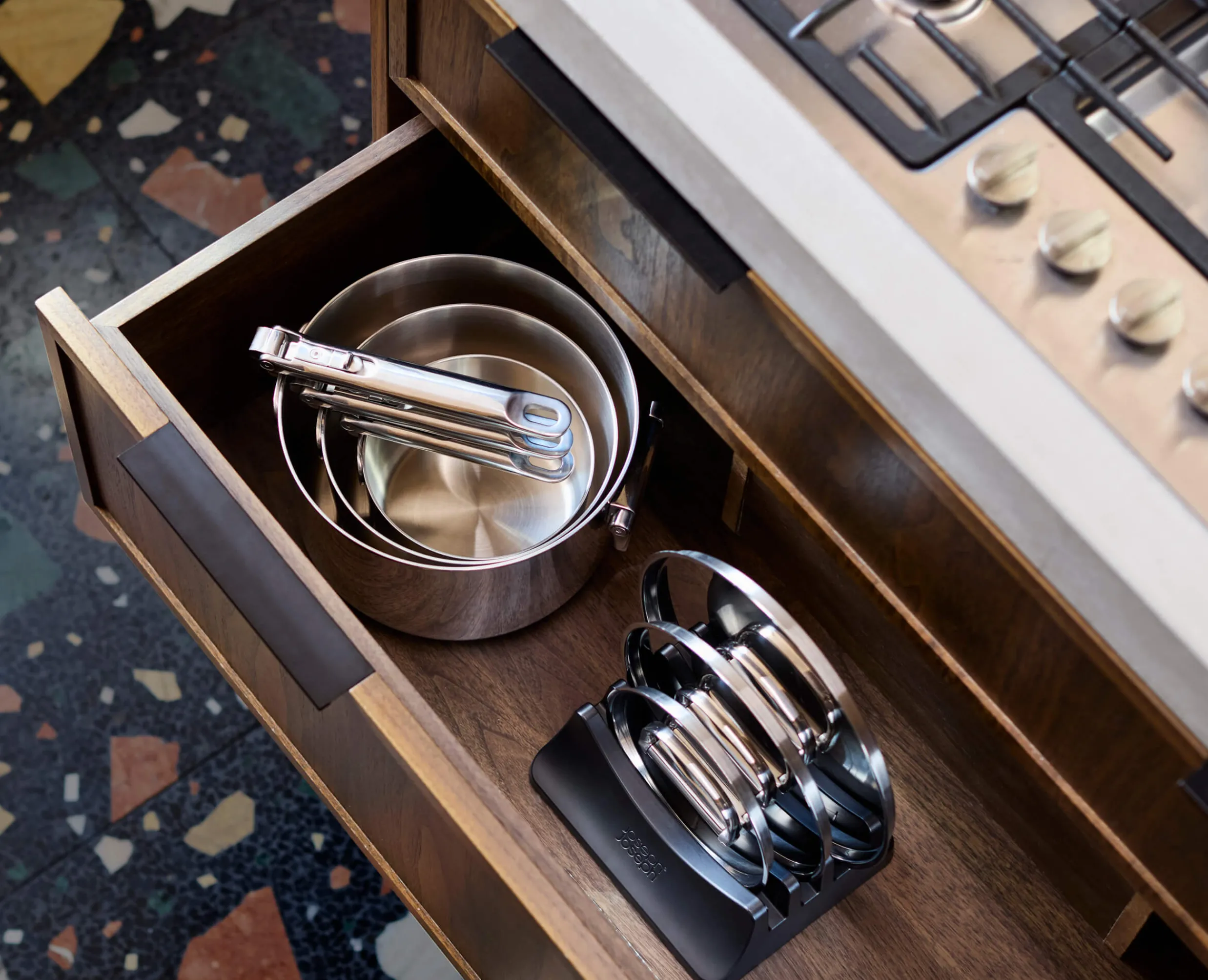 Clearance Set de 3 Casseroles en Inox Space Steel Batterie De Cuisine