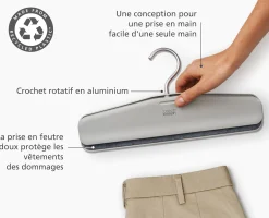 New Set de 2 cintres écrus pour jupes et pantalons Orderly™ Easy-grip Organisateurs De Vêtements