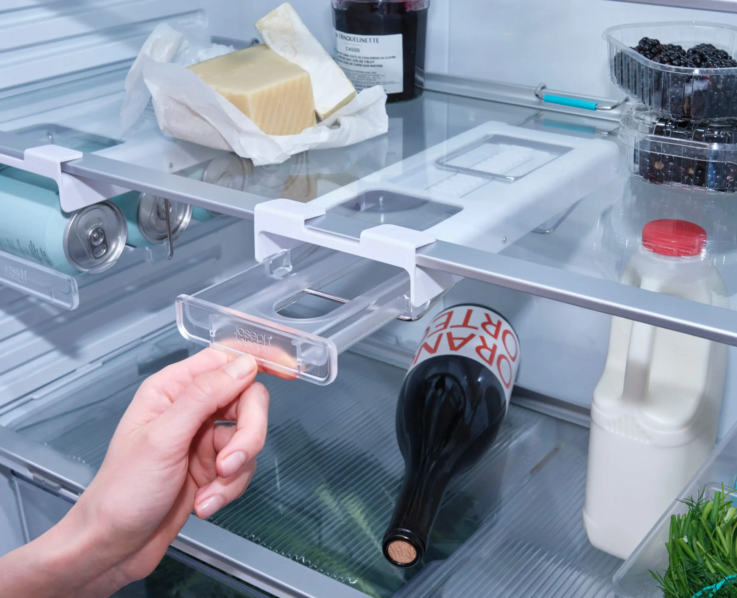 Clearance Set de deux Range-Bouteilles de Vin Sous Étagère Fridgestore™ Sets De Rangement Et Organisation Pour La Maison|Rangement Pour Réfrigérateur