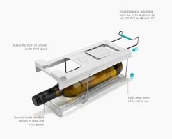 Clearance Set de deux Range-Bouteilles de Vin Sous Étagère Fridgestore™ Sets De Rangement Et Organisation Pour La Maison|Rangement Pour Réfrigérateur