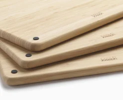 New Set de 3 Planches à Découper en Bambou et Inox Folio™ Planches À Découper